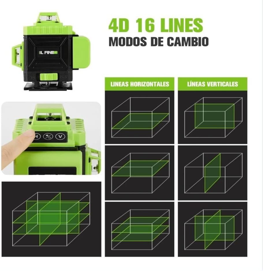 NIVEL LASER VERDE 16 LINEAS L FINE 360